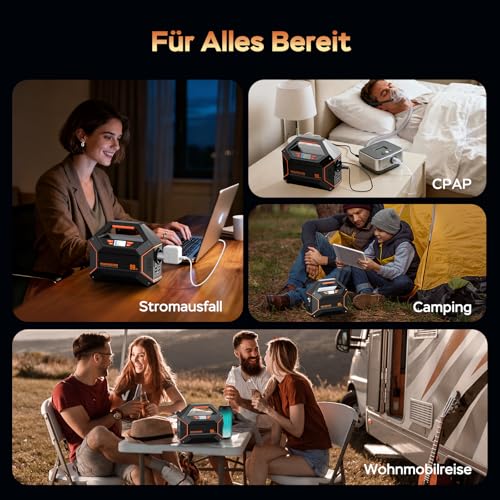 MARBERO Tragbarer Stromgenerator 99Wh 27.000mAh Powerbank mit max. 150W AC-Steckdose, Not-LED-Lampe mit SOS-Funktion – für Camping, Notfälle, Haushalt, Reisen und Beruf – Bild 4