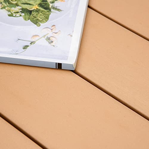 Outsunny Gartentisch für 6 Personen Esstisch Aluminiumtisch Gartenmöbel Loungemöbel pflegeleicht Kunststoff Natur Schwarz 140 x 90 x 74 cm – Bild 8