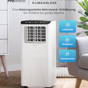 Alternative view of Pro Breeze™ 4-in-1 Mobile Klimaanlage mit 9000 BTU - Luftkühler, Ventilator, Luftentfeuchter, Nachtmodus - Klimagerät mit Energieklasse A, Fensterabdichtung Set, Fernbedienung und 24h Timer