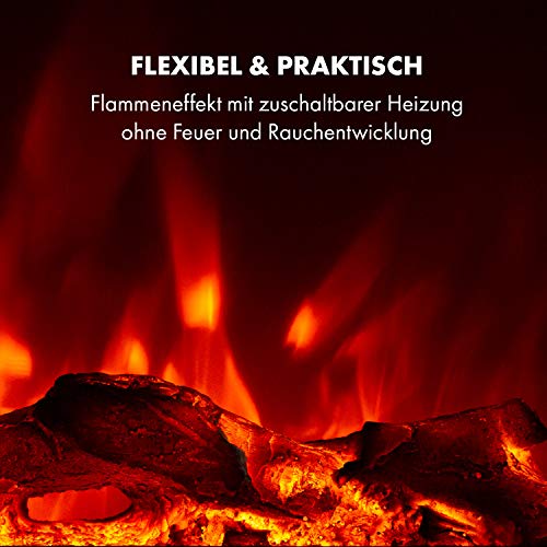 Klarstein Elektrokamin, Elektro Heizungen für Wohnzimmer & Innenräume, Elektrischer Kamin mit LED Flammen, mit Fernbedienung, Heizlüfter mit Timer, Einstellbarer Thermostat, 1600 W – Bild 5
