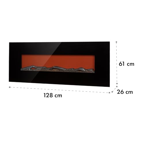 Klarstein Elektrokamin, Elektro Heizungen für Wohnzimmer & Innenräume, Elektrischer Kamin mit LED Flammen, mit Fernbedienung, Heizlüfter mit Timer, Einstellbarer Thermostat, 1600 W – Bild 7