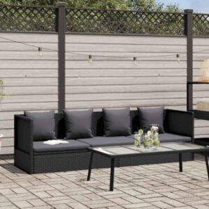 Alternative view of vidaXL Garten-Sofabett mit Kissen Gartensofa Gartenmöbel Gartenliege Loungebett Outdoor Tagesbett Sofa Garten Schlafsofa Sofa Poly Rattan Schwarz