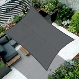 COOL AREA Sonnensegel Wasserdicht Rechteckig 4x5m Sonnenschutz 95% UV Schutz Windschutz,Wasserabweisend Segel Geeignet für Außenbereiche wie Garten Balkon Terrasse-Anthrazit