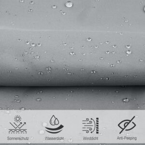 Alternative view of SUNNY GUARD Sonnensegel Wasserdicht 3x5m Rechteckig Sonnenschutz Wetterschutz Segel Baldachin UV Schutz für Balkon Terrasse Garten, Hellgrau