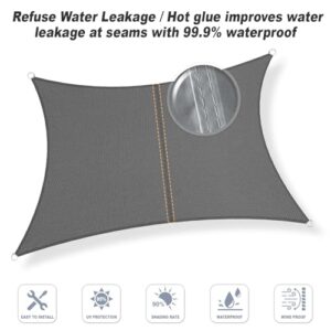 Alternative view of Sunnylaxx 4x4m Sonnensegel Quadrat, Wasserdicht Sonnenschutz Sunsegel Color Anthrazit, 95% UV-Schutz,für Außenbereich,Garten