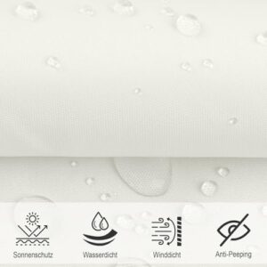 Alternative view of SUNNY GUARD Sonnensegel Wasserdicht 4x6m Rechteckig Sonnenschutz Wetterschutz Segel Baldachin UV Schutz für Balkon Terrasse Garten, Creme