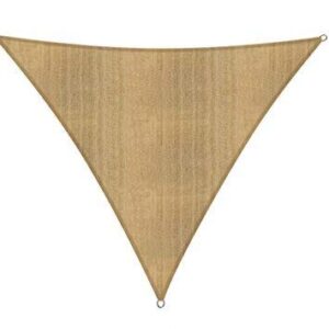 Lumaland Sonnensegel Dreieck | 5 x 5 x 5 Meter Wetterbeständiger Sonnenschutz inkl. Befestigungsseile | Terrasse, Garten & Balkon Schattenspender mit UV-Schutz [Sand]