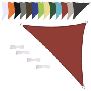 Sonnensegel Wasserdicht Dreieck rechtwinklig 4.2x4.2x6m Wetterschutz Sonnenschutz PES Polyester mit UV Schutz für Terrasse Balkon Garten-Rot