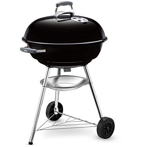 Weber Compact Kettle Holzkohlegrill (2026 Version) / Dreibein-Ständer und Räder, Hitzebeständiges, rostfreies Design, Verchromter dreilagiger Rost, 57 cm, Schwarz – Bild 11