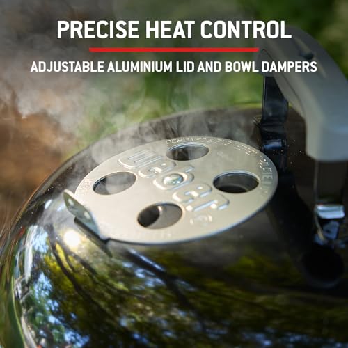 Weber Compact Kettle Holzkohlegrill (2026 Version) / Dreibein-Ständer und Räder, Hitzebeständiges, rostfreies Design, Verchromter dreilagiger Rost, 57 cm, Schwarz – Bild 5