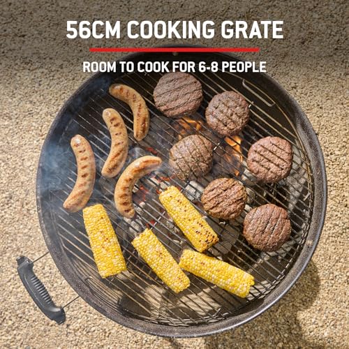 Weber Compact Kettle Holzkohlegrill (2026 Version) / Dreibein-Ständer und Räder, Hitzebeständiges, rostfreies Design, Verchromter dreilagiger Rost, 57 cm, Schwarz – Bild 6