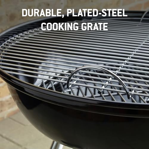Weber Compact Kettle Holzkohlegrill (2026 Version) / Dreibein-Ständer und Räder, Hitzebeständiges, rostfreies Design, Verchromter dreilagiger Rost, 57 cm, Schwarz – Bild 8