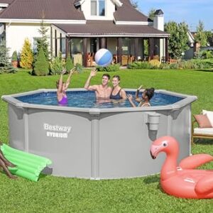 Alternative view of Bestway Hydrium Stahlwandpool Komplett-Set Ø 366x122 cm, rund & Granitgrau – Gartenpool 365 Tage aufstellfähig mit Sandfilteranlage & Zubehör