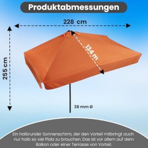 Alternative view of habeig Halbrunder/Rechteckiger Wandschirm für Balkon oder Terrasse, 228x255 cm, Polyester, Aluminium (62471 Terrakotta)