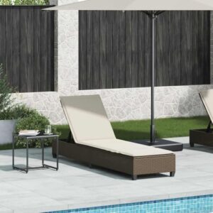 Alternative view of vidaXL Sonnenliege mit Auflagen Braun 55x200x25,5cm Poly Rattan, Gartenliege, Sonnenbett, Chaiselongue, Relaxliege, Tagesbett, Lounge Bett, Gartenbett