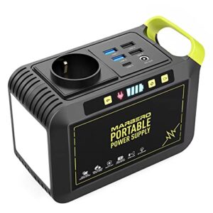 MARBERO Tragbare Powerstation 24000mAh, Tragbarer Generator 88,8Wh, Externer Akku mit 80W 230V Steckdose, USB-C & LED-Lampe, Notstromversorgung für Camping, Haushalt, Reise, Garten & Notfälle