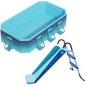 Faltbarer Außenpool mit Rutsche – stabile Unterstützung und Patches für Spaß im Hinterhof