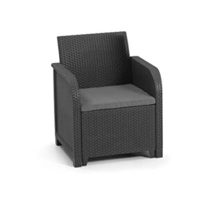 ALLIBERT by KETER - Sessel Sanremo – Polyrattan-Imitation – Graphitgrau