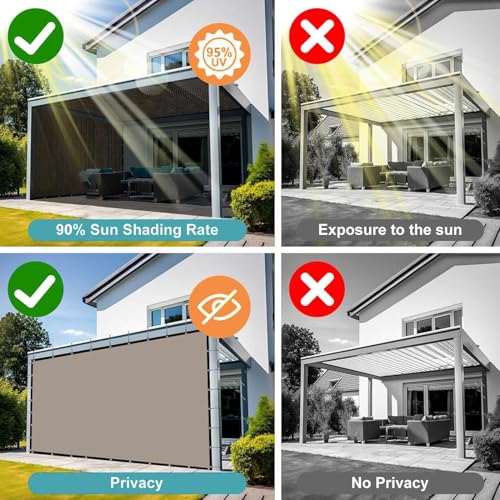 Sonnensegel 1.8x3M Wasserdicht Rechteckig Multi Farbe und Größe Sonnensegel Balkon UV Schutz Sonnenschutz Markise Mit Ösen Und Kordel für Balkon Terrasse Garten – Bild 2