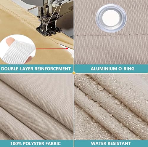 Sonnensegel 1.8x3M Wasserdicht Rechteckig Multi Farbe und Größe Sonnensegel Balkon UV Schutz Sonnenschutz Markise Mit Ösen Und Kordel für Balkon Terrasse Garten – Bild 3