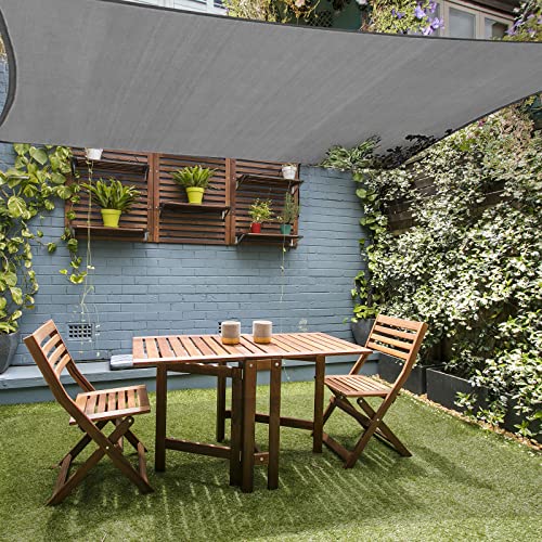 HAIKUS Sonnensegel 5x6 Rechteckig Premium HDPE, Wasserdurchlässig Sonnenschutz Atmungsaktiv Wetterbeständig für Garten Balkon und Terrasse, mit Befestigungsseile, Rechteck Weiss 5x6m, Grau