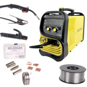 Aktion WELDINGER MIG/MAG-Schweißinverter MEW 161 SYN eco MAG-Set 1 Fülldraht 0,8 mm/1kg