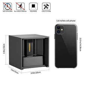 Alternative view of K-Bright 8 Stück LED Wandleuchten Innen/Außen 12W Wandlampe Auf und ab Einstellbarer Lichtstrahl, 3000K Warmweiß Außenwandleuchte IP65 für Wohnzimmer Schlafzimmer Balkon, Dunkelgrau