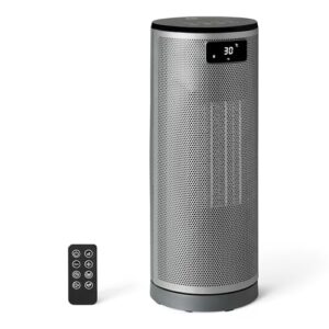 Amazon Basics Elektrische Heizung, tragbarer Keramik-Heizlüfter, 70° Oszillation, 1800W, 40cm, Grau