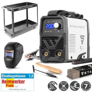 Alternative view of STAHLWERK Elektroden-Schweißgerät ARC 200 MD – Vollausstattung mit Gerätewagen – MMA (E-Hand) & Lift-TIG (DC) bis 200 A, flexibel einsetzbar ohne Gas, kompakt & 3,4 kg leicht, Smartkühlung, Hotstart