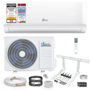 Kältebringer Split Klimaanlage - 9000 BTU (2,6 kW) - Klimagerät mit Heizfunktion, WiFi & App, bis 45qm, sehr leise - Set mit 5m Kupferleitung, Kältemittel R32, Montagematerial, Wandhalterung