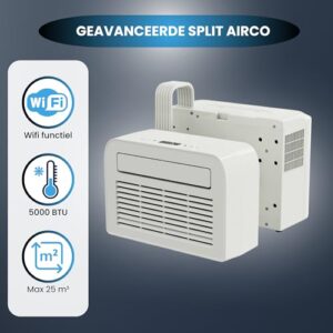 Alternative view of Hochwertige, kühlende, intelligente Split-Klimaanlage für Wohnwagen und Wohnmobile – 5000 BTU, EER-Klasse A, WLAN-Betrieb, geräuschlos, geeignet für 20–25 m², 2 Jahre Garantie