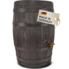 4rain Regentonne [400L] - Regenfass Vino in edler Holzoptik inkl. Auslaufhahn - Wetterfester Regenwassertank für Garten - Wasserfass, Regenwassertonne | Regenspeicher aus 100% recyceltem Kunststoff
