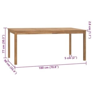 Alternative view of vidaXL Teak Massiv Garten Esstisch Gartentisch Holztisch Gartenmöbel Tisch Terrassentisch Balkontisch Massivholztisch Innen Außen 180x90x77cm