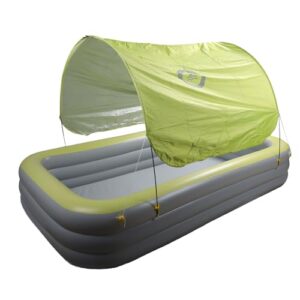 Aoaoy Aufblasbarer Pool, Grün, Verdickt, Lustig, Sicher, Aufblasbarer Pool aus PVC mit Überdachungsrutsche für den Heimgebrauch, 3 Meter