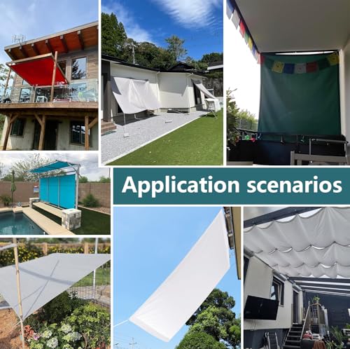 Sonnensegel wasserdicht, rechteckig 2x4M, Sonnenschutz Terrasse, UV-Schutz, wetterfest, ohne Bohren. Hergestellt aus 100% Polyester, Schattierungsnetz mit Ösen und Seil für Pergola, Hellgrau – Bild 5