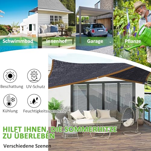 95% Sonnenschutz Netz Schattierungsnetz mit Ösen, 5x6m Sonnenschutz Leicht und Haltbarkeit Gewächshaus Schatten Netz UVbeständiges Netz für Pergola, Garten, Gewächshaus, Hühnerstall – Bild 3