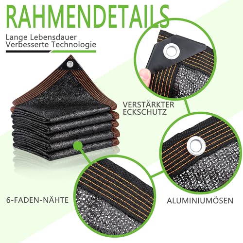 95% Sonnenschutz Netz Schattierungsnetz mit Ösen, 5x6m Sonnenschutz Leicht und Haltbarkeit Gewächshaus Schatten Netz UVbeständiges Netz für Pergola, Garten, Gewächshaus, Hühnerstall – Bild 4