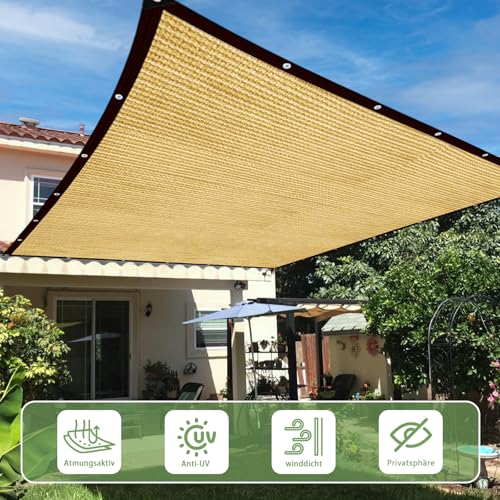 Sonnensegel Garten - Schattennetz mit ösen Outdoor Sonnenschutz 4x5m Schattierungsnetz Netz für Balkon Gewächshaus Pflanzen Terrasse HüHnerstall Schwimmbäder Sichtschutz, Winddicht Wasserdurchlässig – Bild 2