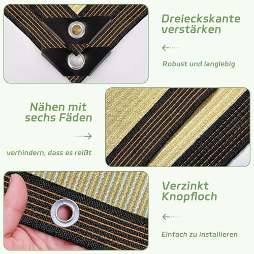 Sonnensegel Garten - Schattennetz mit ösen Outdoor Sonnenschutz 4x5m Schattierungsnetz Netz für Balkon Gewächshaus Pflanzen Terrasse HüHnerstall Schwimmbäder Sichtschutz, Winddicht Wasserdurchlässig – Bild 4