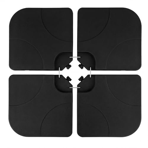 COSTWAY Sonnenschirmständer 60 Liter / 68 kg befüllbar mit Wasser oder Sand, 4-teilig Schirmgewicht für Ampelschirm, Ampelschirmständer inkl. Metallverbinder, Schirmständer, Marktschirmständer