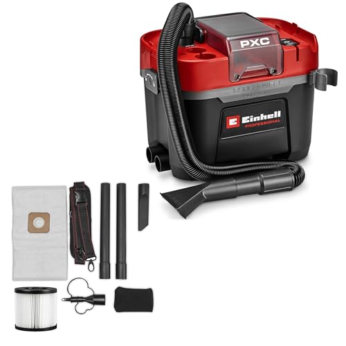 Einhell Professional Akku-Nass-Trockensauger TP-VC 18/10 Li BL L-Solo Power X-Change (18 V, Brushless, 10-L-Behälter, 2 Saugstufen, inkl. Faltenfilter, Saugdüsen, ohne Akku)