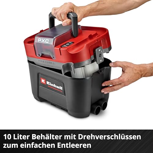 Einhell Professional Akku-Nass-Trockensauger TP-VC 18/10 Li BL L-Solo Power X-Change (18 V, Brushless, 10-L-Behälter, 2 Saugstufen, inkl. Faltenfilter, Saugdüsen, ohne Akku) – Bild 10