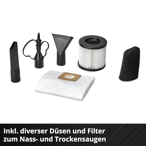 Einhell Professional Akku-Nass-Trockensauger TP-VC 18/10 Li BL L-Solo Power X-Change (18 V, Brushless, 10-L-Behälter, 2 Saugstufen, inkl. Faltenfilter, Saugdüsen, ohne Akku) – Bild 8