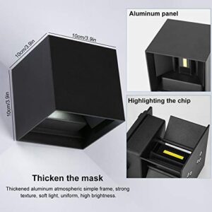 Alternative view of ledmo 8 Stücke LED Wandleuchte 12W Wandlampe 6000K Up Down Design Einstellbar Abstrahlwinkel Wandleuchte Innen/Aussen Wandbeleuchtung Wasserdichte IP65 (Schwarz)