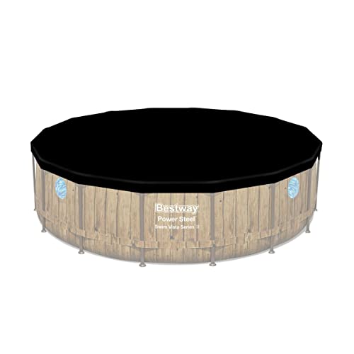 Bestway Power Steel Swim Vista Series Frame Pool Komplett-Set mit Filterpumpe Ø 488 x 122 cm, Holz-Optik (Pinie), rund – Bild 3