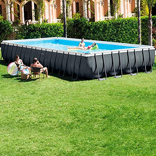 Intex 26374NP – Aufstellpool Ultra XTR Frame Rechteckig, Filterpumpe 10500 L/h, Leiter, Bodenplane und Abdeckplane, 54368 L, Stahl und PVC, Grau, 975x488x132 cm – Bild 2
