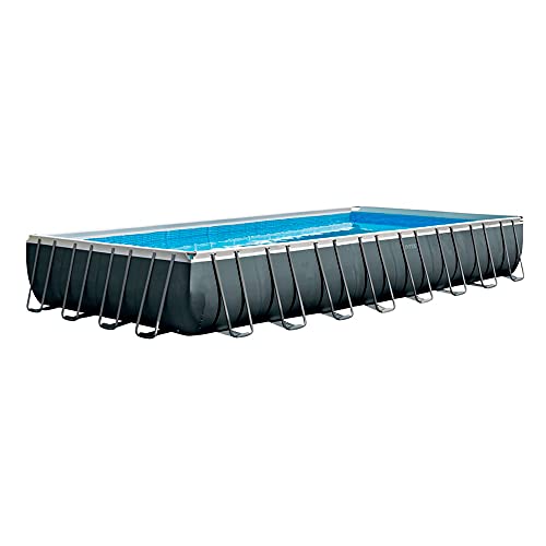 Intex 26374NP – Aufstellpool Ultra XTR Frame Rechteckig, Filterpumpe 10500 L/h, Leiter, Bodenplane und Abdeckplane, 54368 L, Stahl und PVC, Grau, 975x488x132 cm – Bild 9