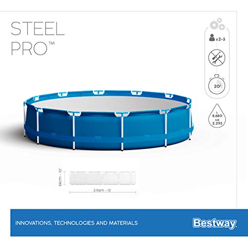 Bestway Steel Pro Frame Pool-Set mit Filterpumpe Ø 396 x 84 cm, blau, rund – Bild 15