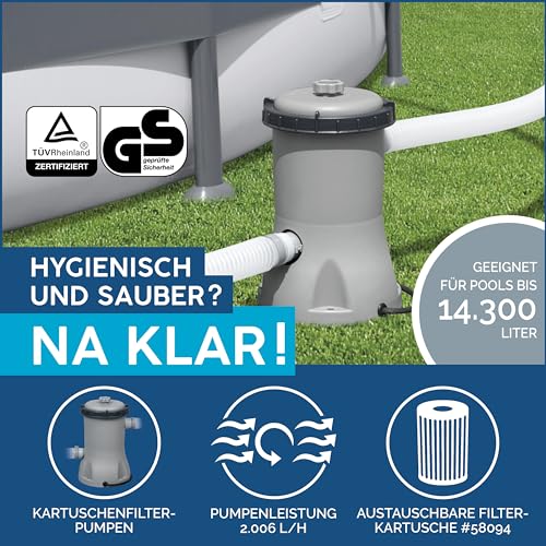 Bestway Steel Pro Frame Pool-Set mit Filterpumpe Ø 396 x 84 cm, blau, rund – Bild 4