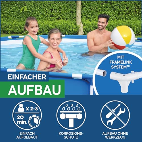 Bestway Steel Pro Frame Pool-Set mit Filterpumpe Ø 396 x 84 cm, blau, rund – Bild 6